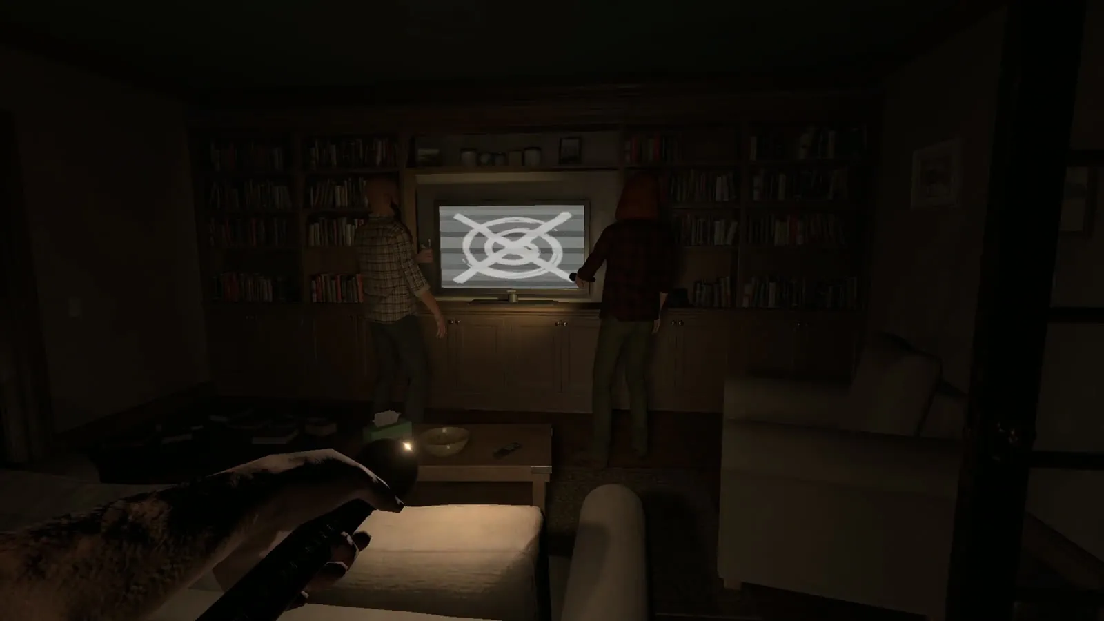 A symbol on the TV screen